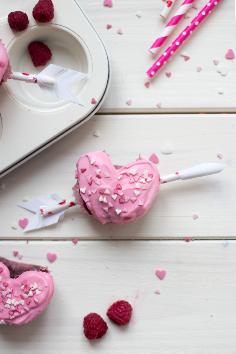 Herz-Cupcakes zum Valentinstag