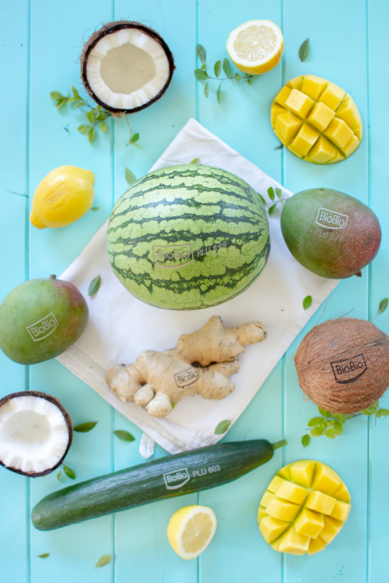 Mango-Kokos-Torte mit BioBio-Produkten und Smart Labeling