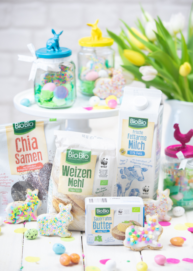 2 Geschenke für Ostern: Osterhasen-Chiakekse und Upcycling-Ostergläser mit Netto Marken-Discount