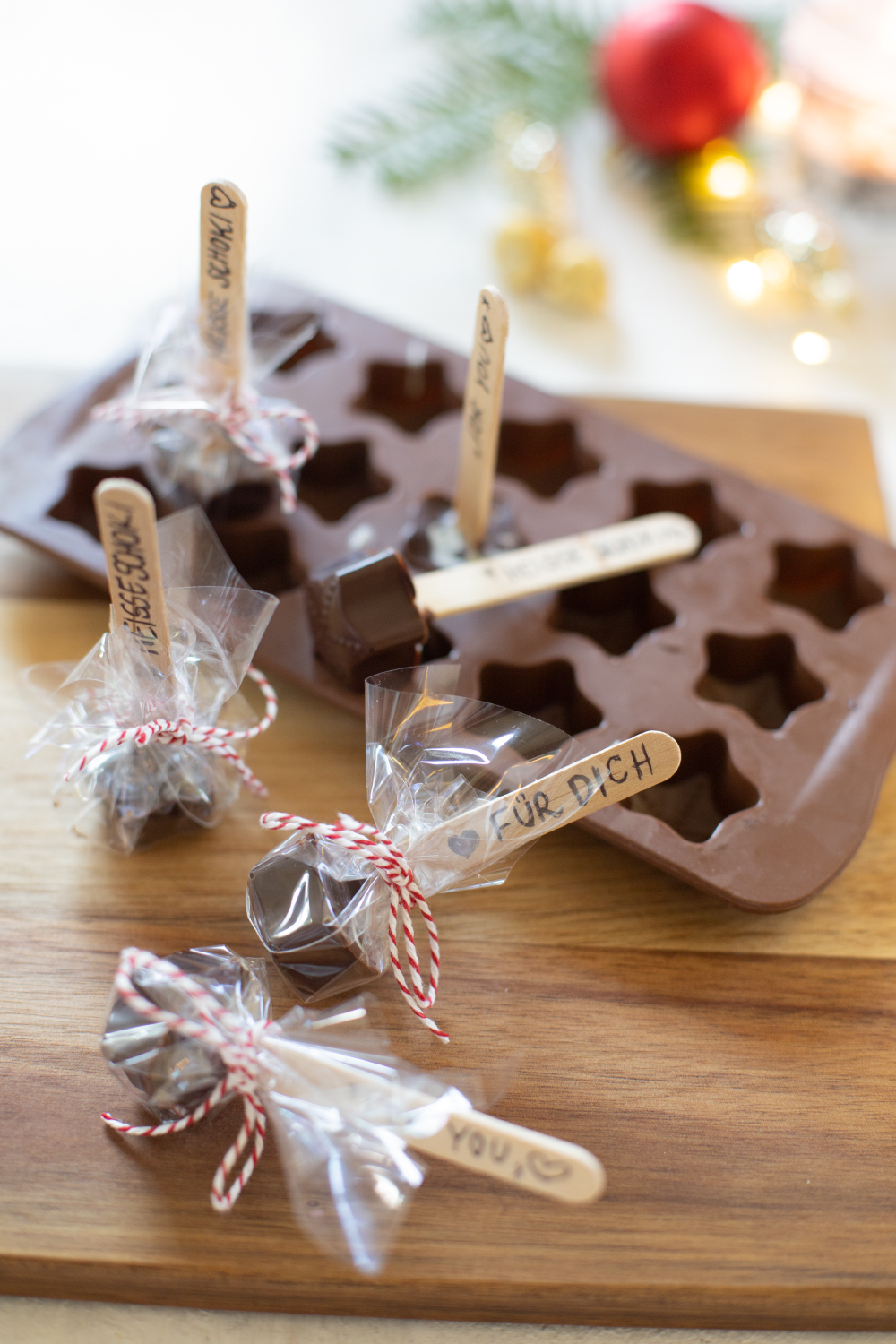 DIY Geschenk: Schokolade am Stiel (für heiße Schokolade)