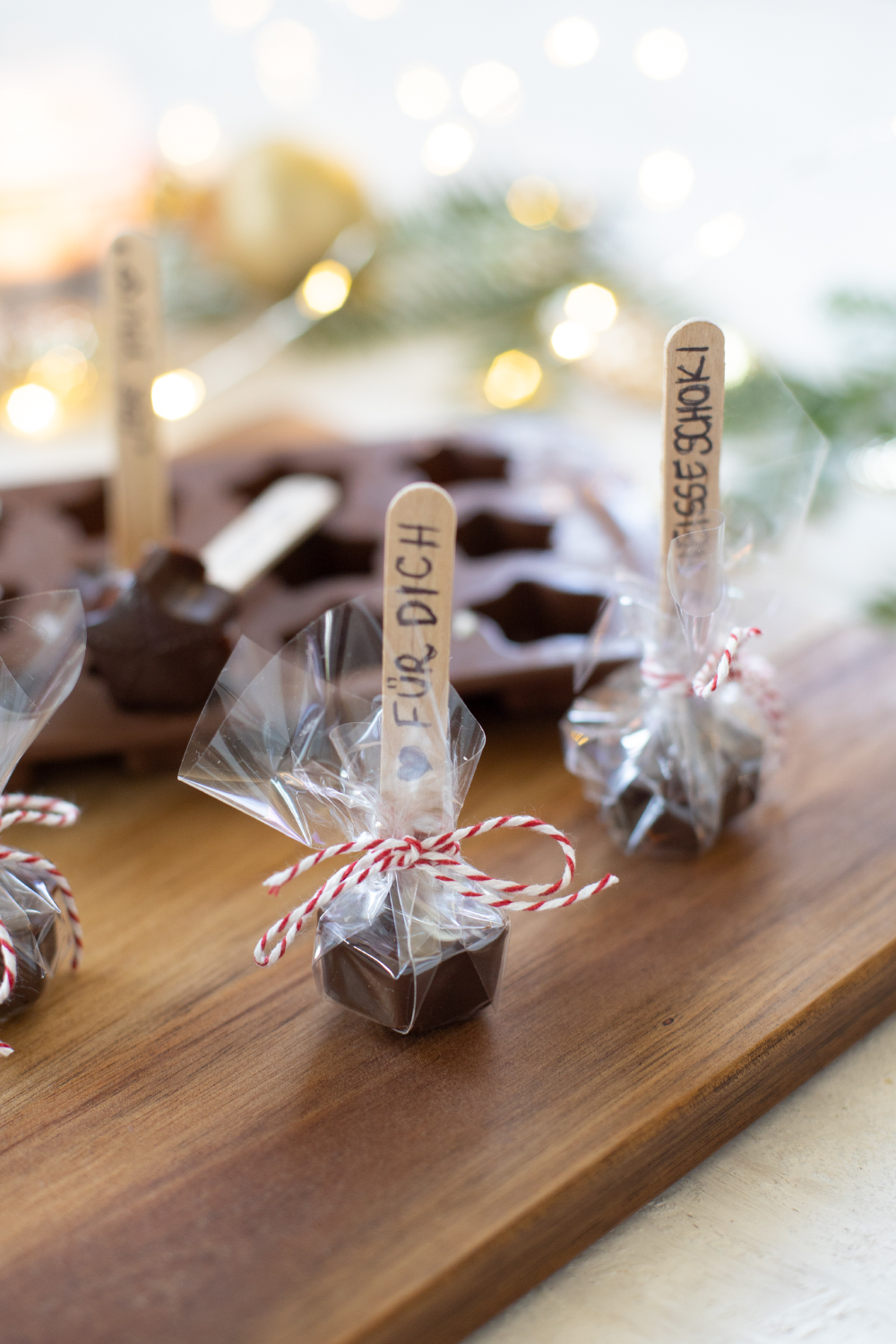 DIY Geschenk: Schokolade am Stiel (für heiße Schokolade)