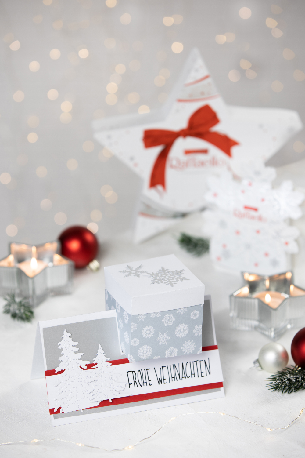 DIY Explosionsbox und Grußkarte mit Überraschungsbox mit Raffaello #14TageWeihnachten
