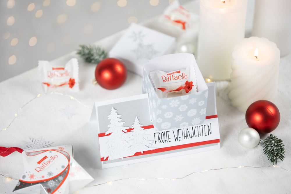 DIY Explosionsbox und Grußkarte mit Überraschungsbox mit Raffaello #14TageWeihnachten