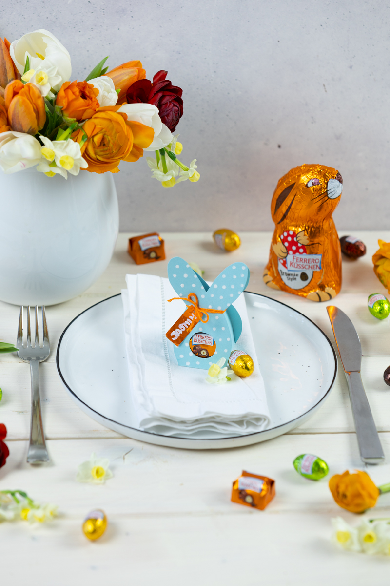 3 DIY Ostergeschenke mit Ferrero Küsschen mit Hasenverpackung