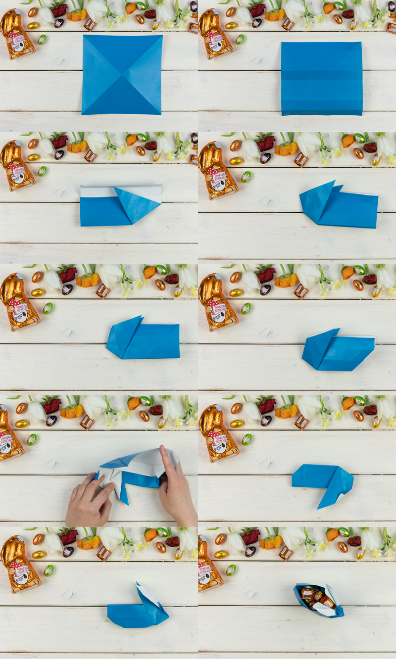 3 DIY Ostergeschenke mit Ferrero Küsschen mit Origami