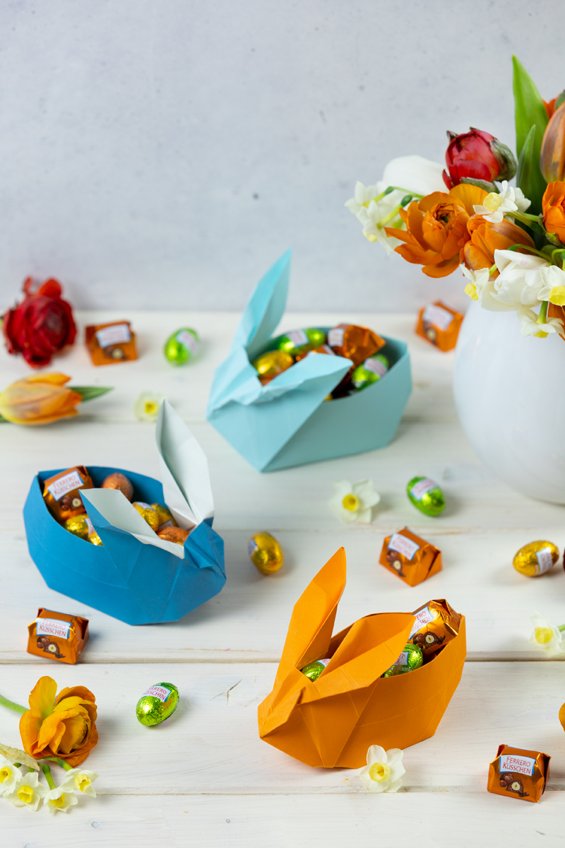 3 DIY Ostergeschenk-Ideen mit Ferrero Küsschen mit Origami