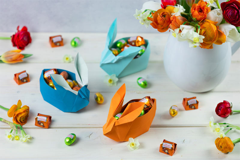 3 DIY Ostergeschenke mit Ferrero Küsschen mit Origami