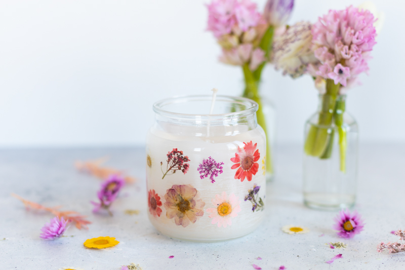 DIY Blumenkerzen im Einmachglas einfach selber machen