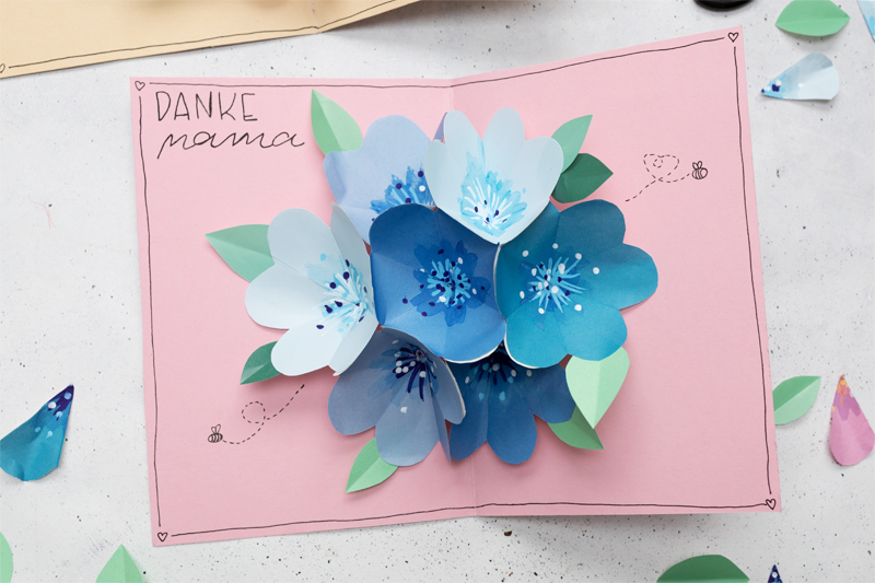 3D Blumen Pop-Up Karte für den Muttertag selber machen