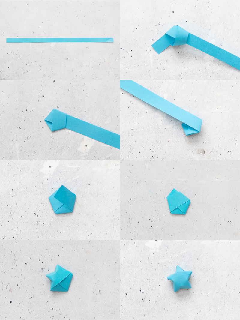 Mini 3D Sterne falten aus Papier