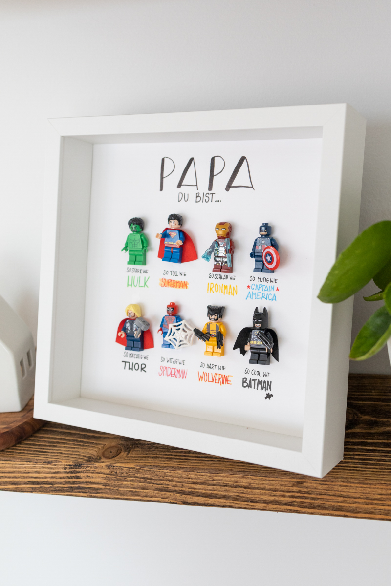 Superhelden Bilderrahmen für Papa | DIY Vatertagsgeschenk
