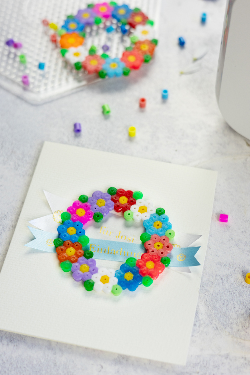 Invitation Cards with Fuse Bead Wreaths #DIYYearChallenge