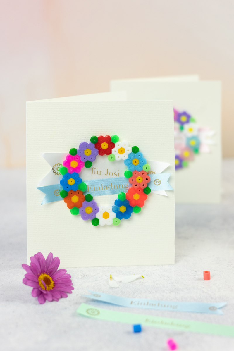 Invitation Cards with Fuse Bead Wreaths #DIYYearChallenge