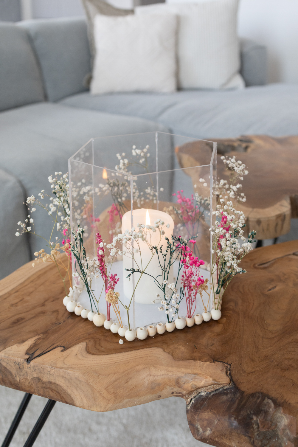 DIY Kerzenständer mit Trockenblumen