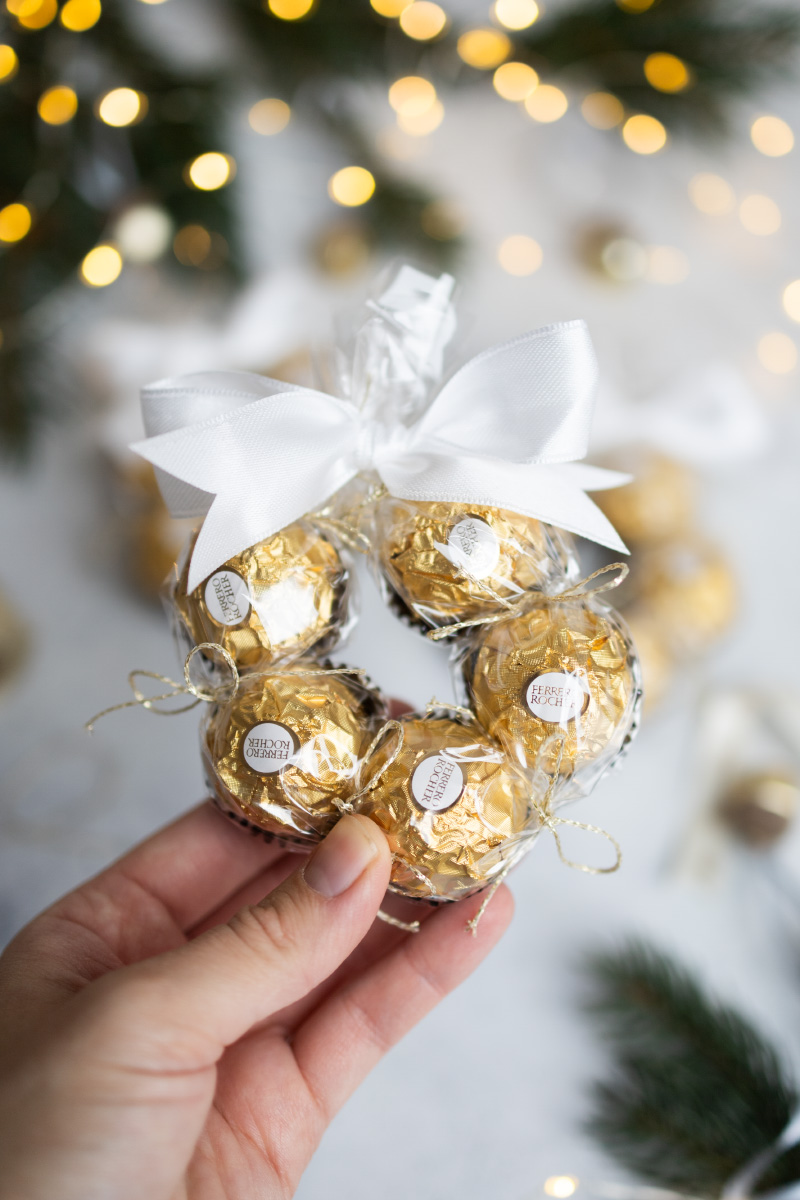 Weihnachtskranz mit Ferrero Rocher