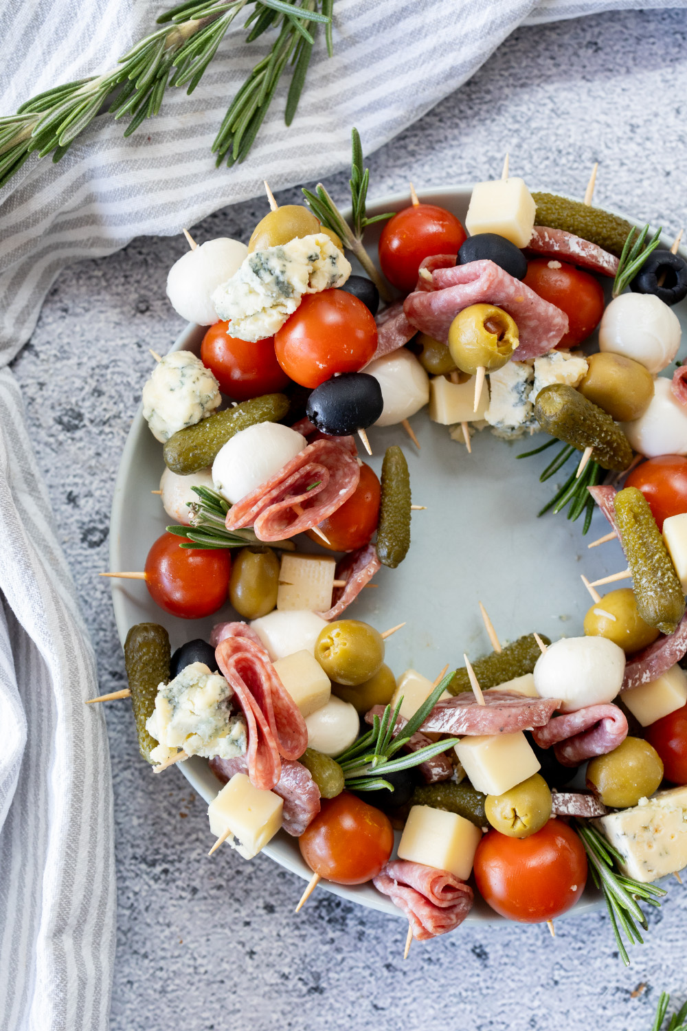 Antipasti skewers - cold party finger food