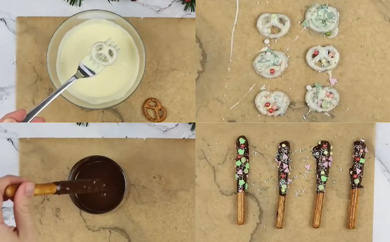 Make your own chocolate pretzels and chocolate pretzel sticks