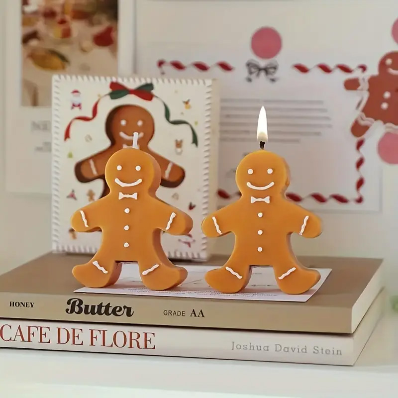 Gingerbread man candles