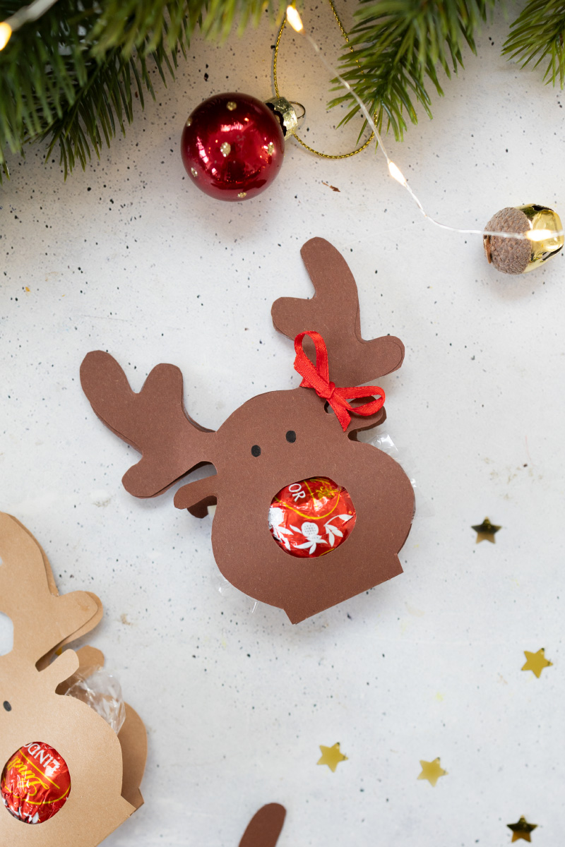 Rudolph-Mitbringsel mit Lindor-Kugeln