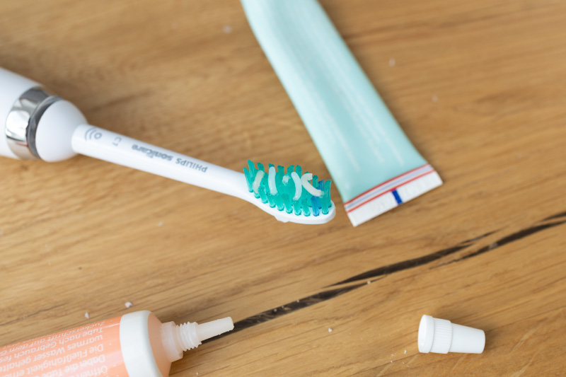 Toothbrush with sugar writing