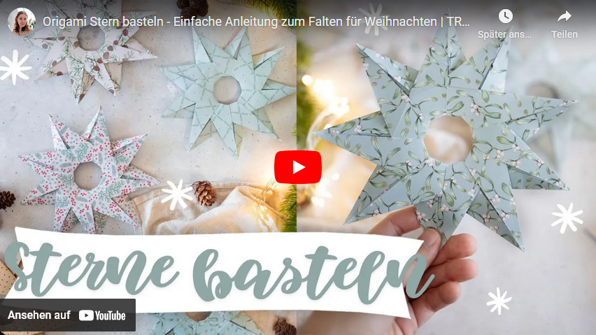 Sterne falten aus Papier für Weihnachten