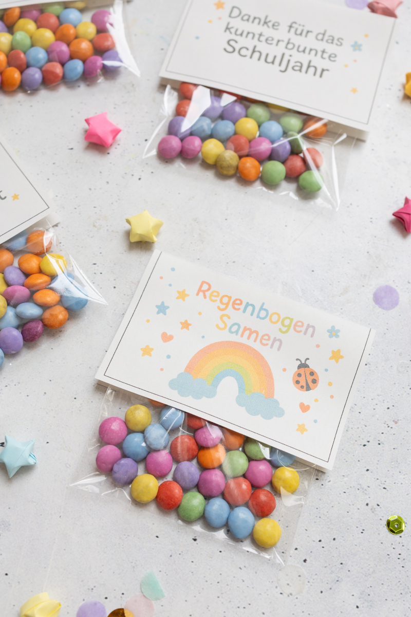 Regenbogen-Samen als Abschiedsgeschenk für Kita und Schuljahr