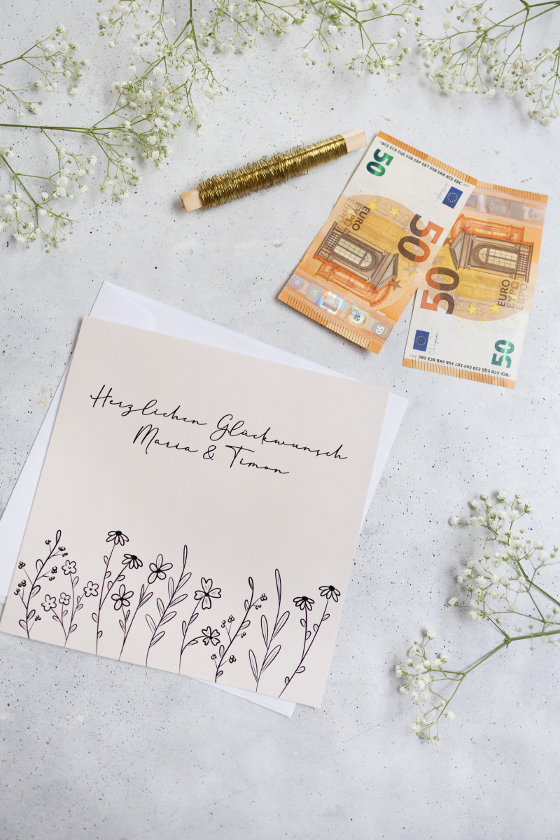 Folding butterfly from money - perfect money gift on greeting cards