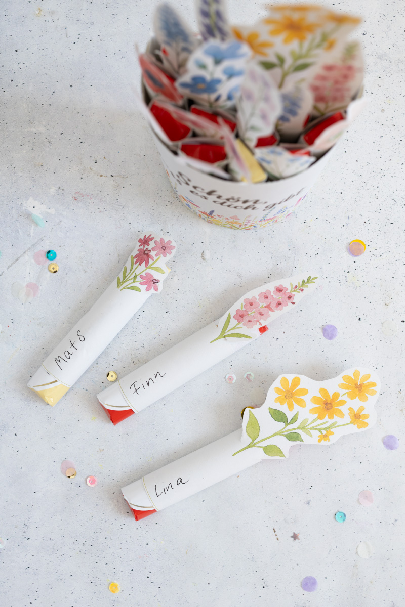 Duplo Banderole für Verpackung / Blumenstrauß mit Vorlage zum Ausdrucken