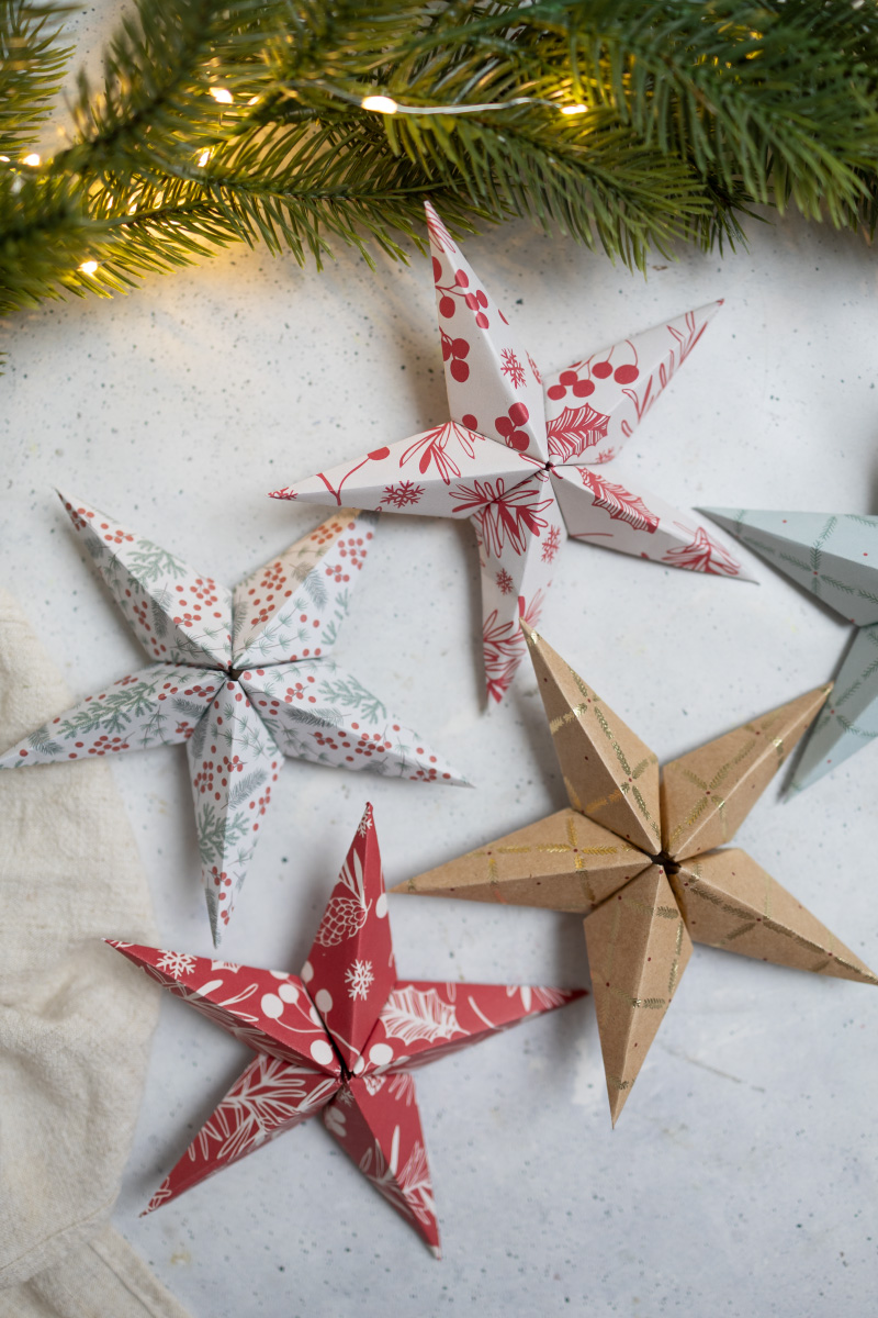 3D Sterne aus Papier falten für Weihnachten
