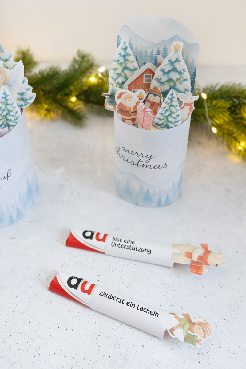 Duplo Banderole für Verpackung für Weihnachten mit Vorlage zum Ausdrucken