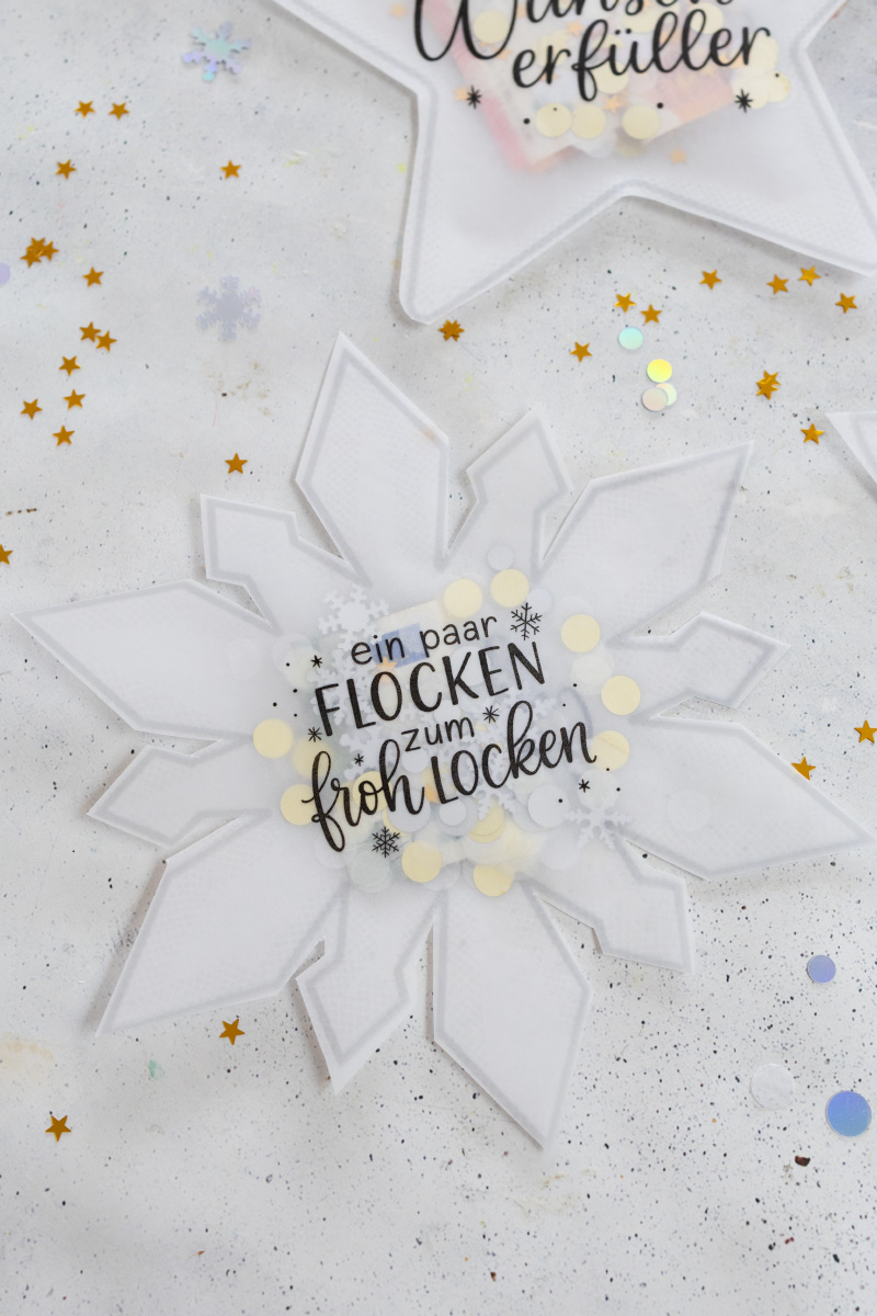 Weihnachtliche Schüttelkarten zum Verschenken von Geld und Gutscheinen