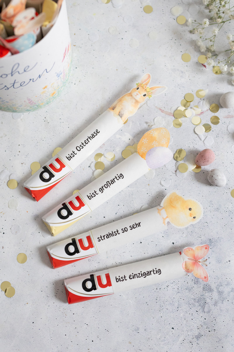 Duplo Banderole für Verpackung für Ostern mit Vorlage zum Ausdrucken