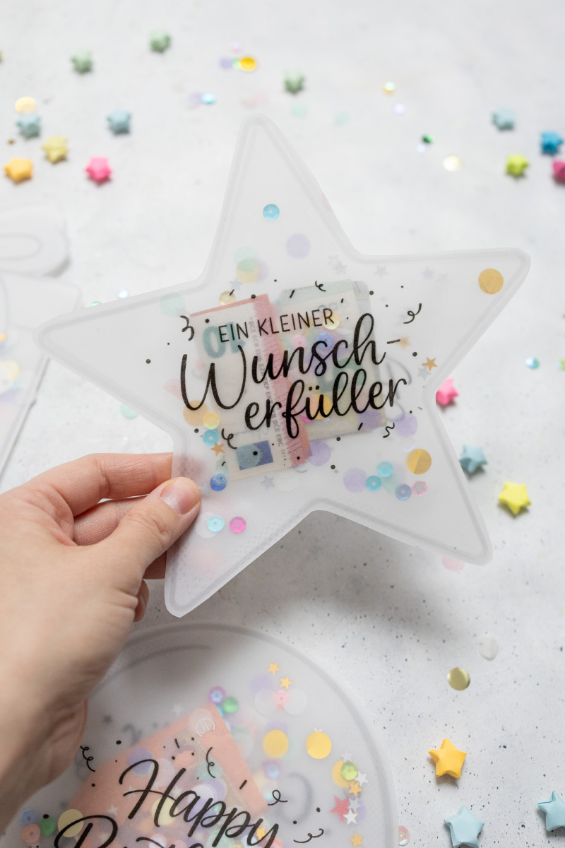 Geburtstags Schüttelkarten für Geld und Gutscheine