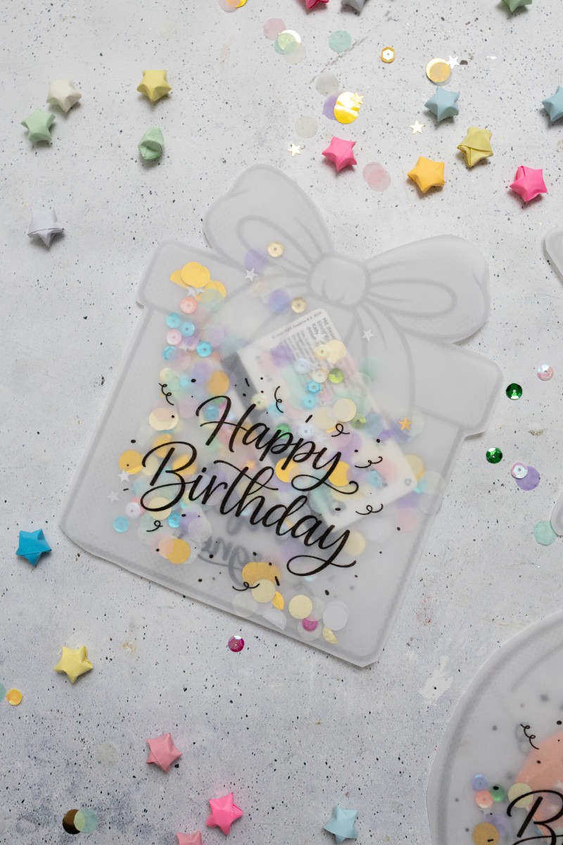 Geburtstags Schüttelkarten für Geld und Gutscheine