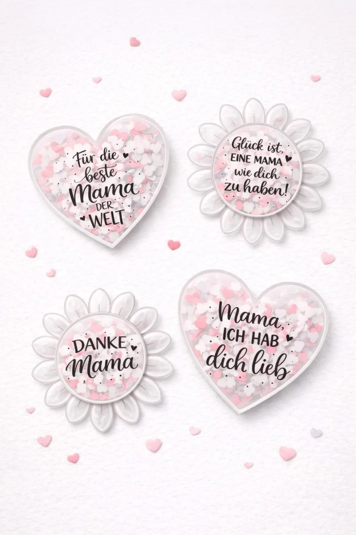 Schüttelkarte für den Muttertag - Vorlage zum Ausdrucken