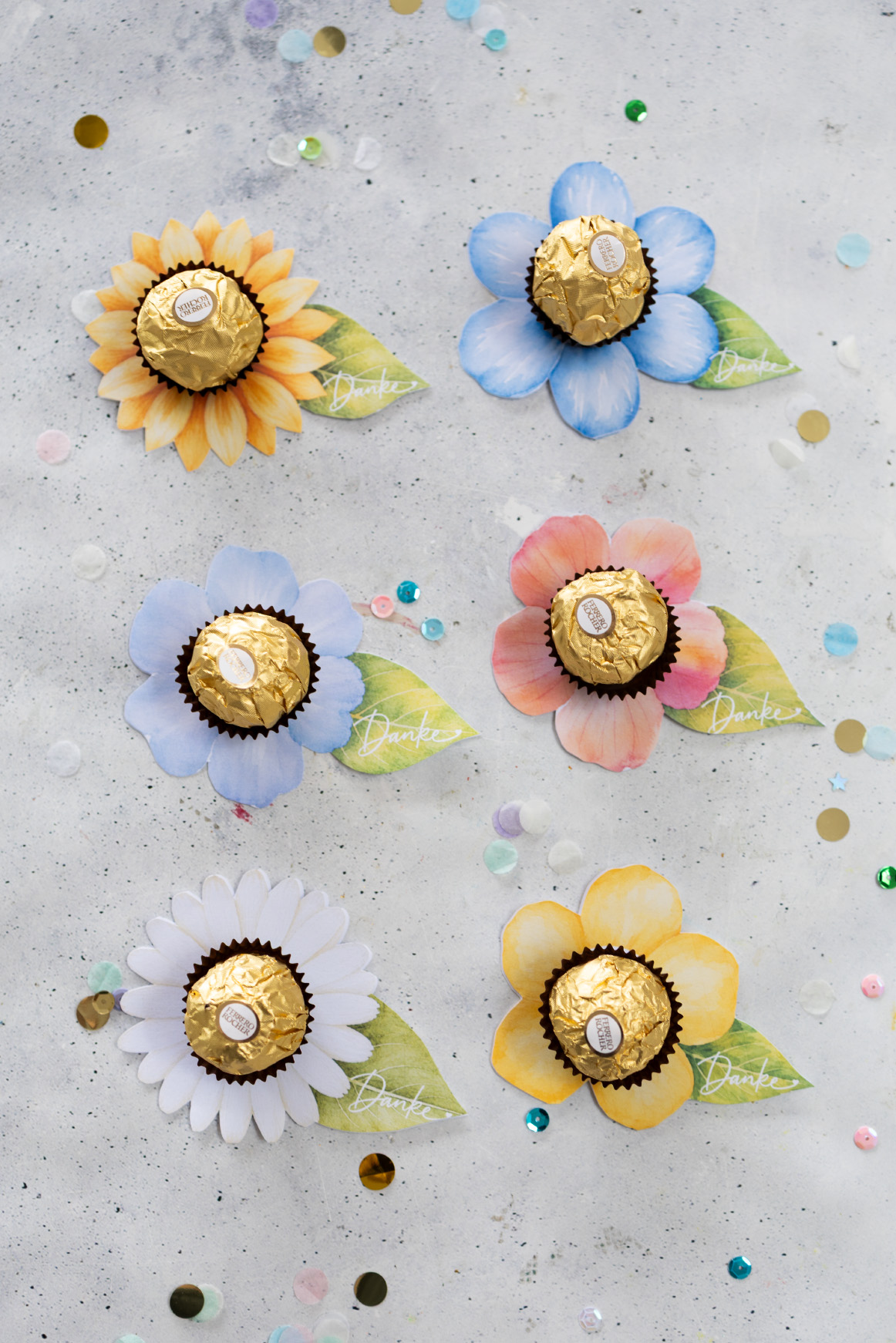 Blumen-Pralinen als DIY Geschenk