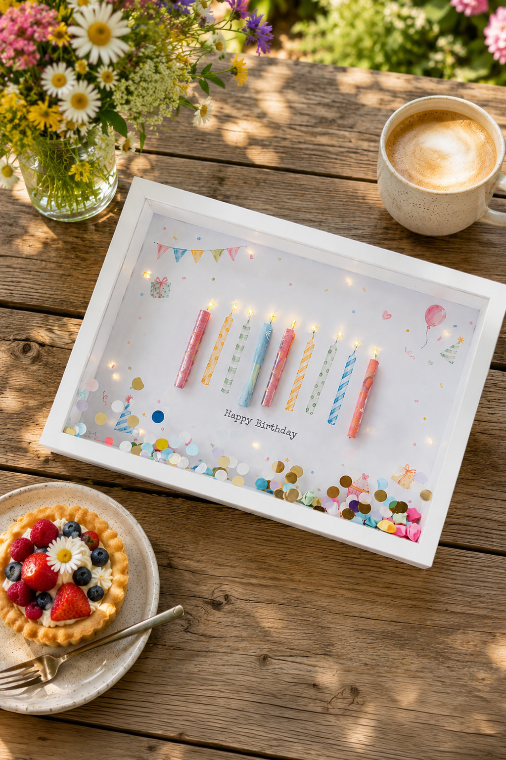 Geldgeschenk zum Geburtstag mit Geburtstagskerzen