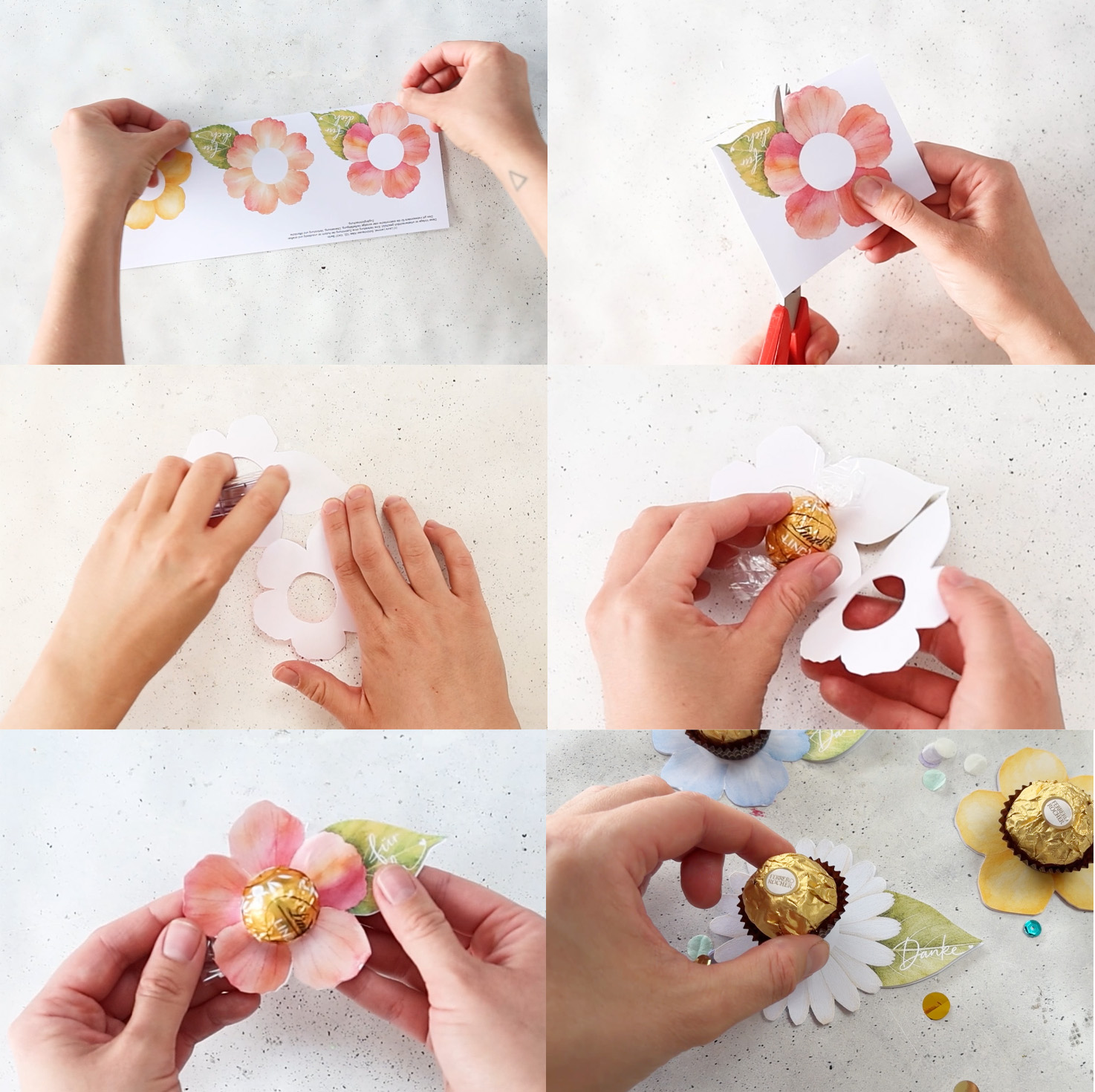 Blumen-Pralinen als DIY Geschenk