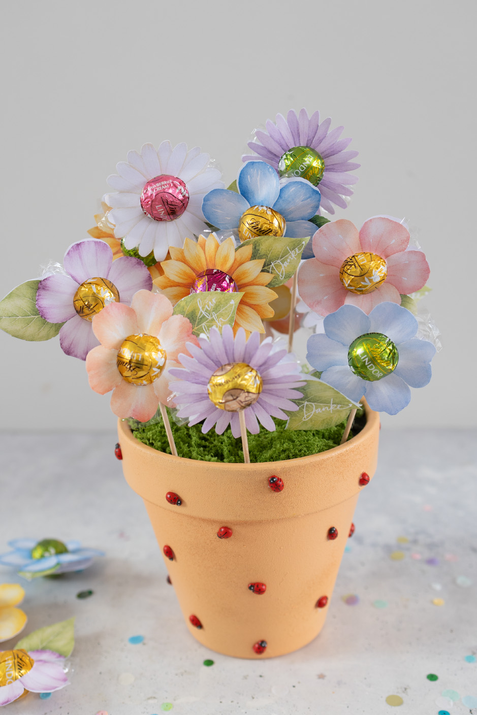 Blumen-Pralinen als DIY Geschenk