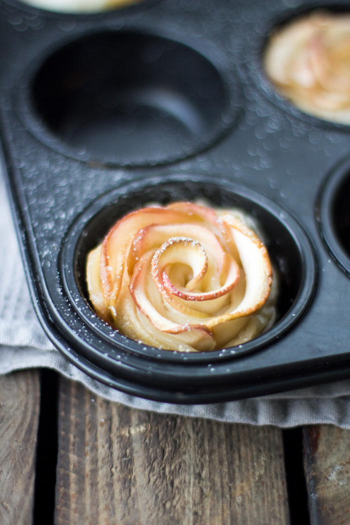 Brunch Rezepte zum Vorbereiten: Apfelrosen Muffins