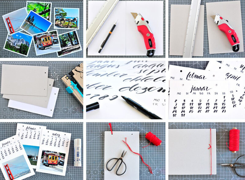 DIY Kalender mit Fotos aus der Bilderbox Anleitung