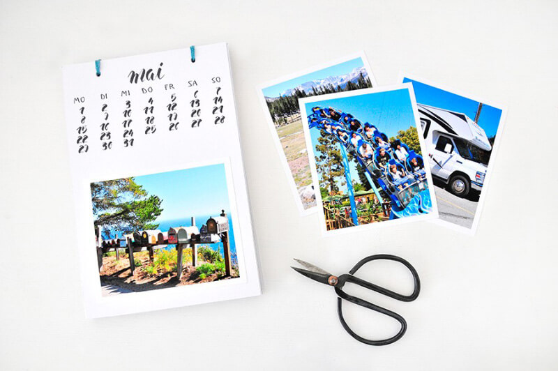 DIY Kalender mit Fotos aus der Bilderbox Anleitung