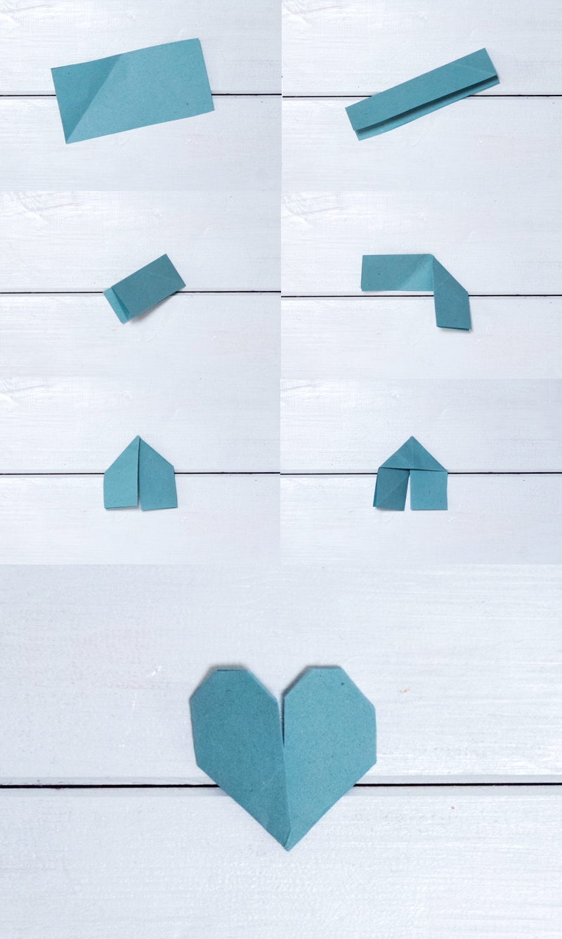 Origami Herzen als Lesezeichen selbermachen!