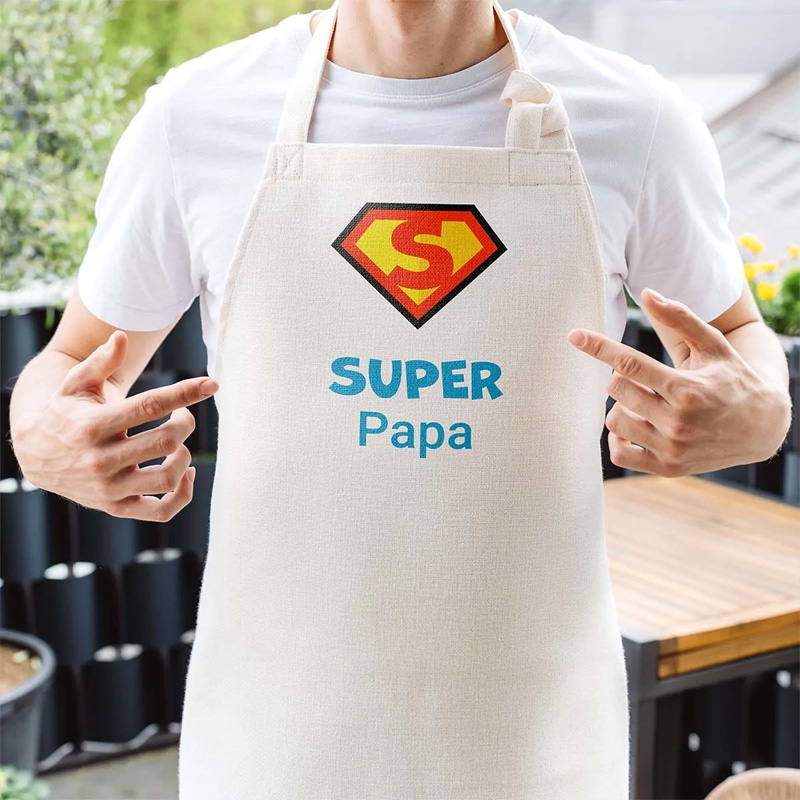 Personalizable superhero cooking apron