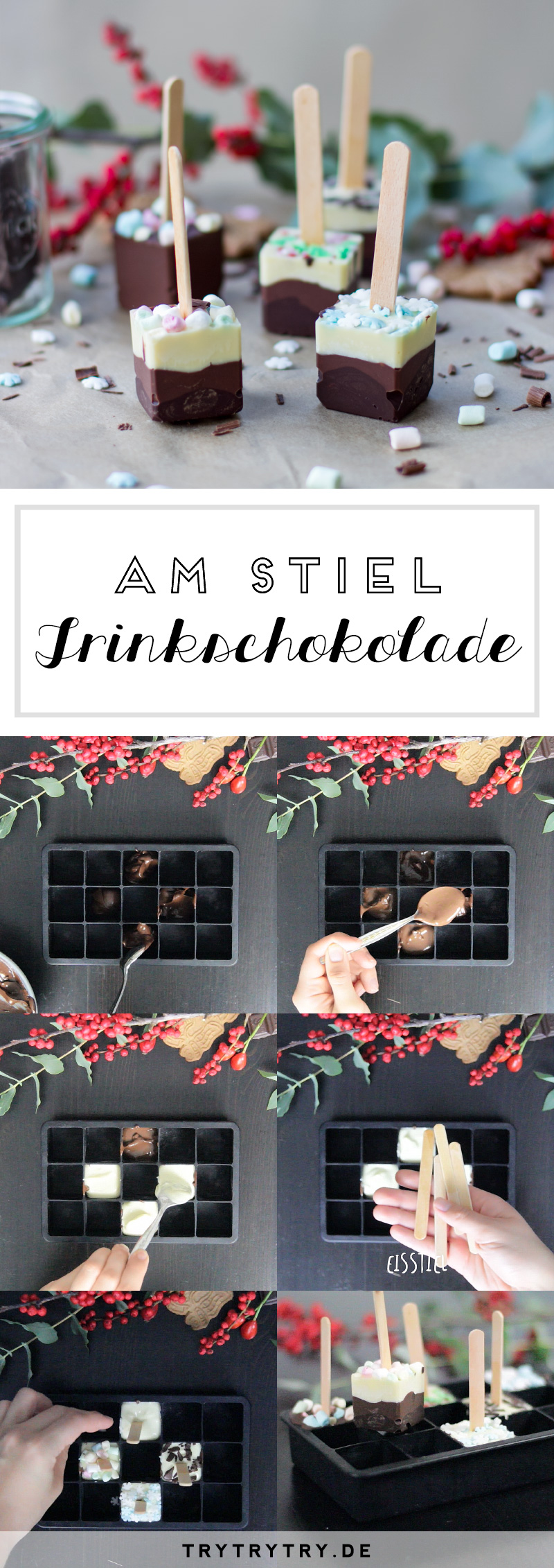 Schokolade am Stiel - Trinkschokolade als (Weihnachts-)Geschenk