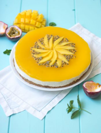 Mango Quark Torte mit Passionsfrucht