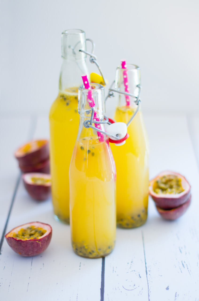 Selbstgemachte Getränke: Passionsfrucht - Limonade