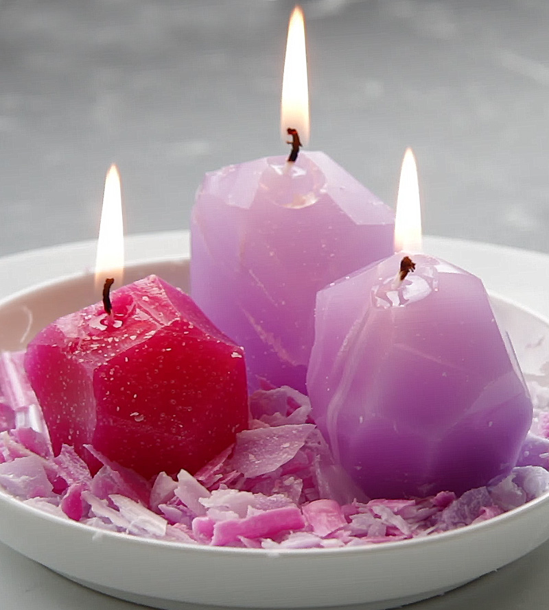 Kristall-Kerzen aus Kerzenresten selbermachen