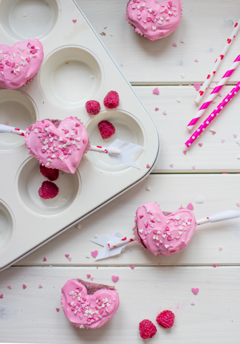 Herz-Cupcakes zum Valentinstag, Muttertag, Geburtstag, Jahrestag...
