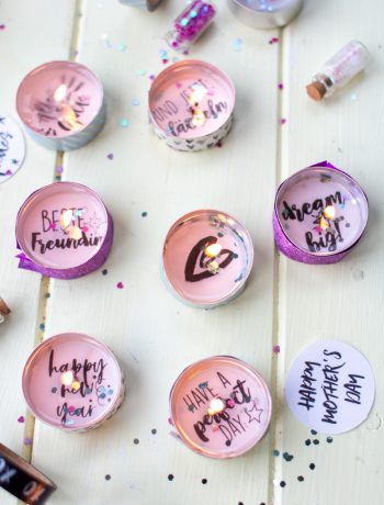 DIY Geschenke: Teelichter-Botschaften für Geburtstage, Silvester oder einfach nur so